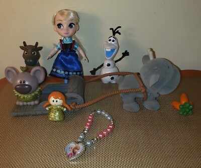 Lot Disney Animators Collection Mini Doll Play Set Frozen 5