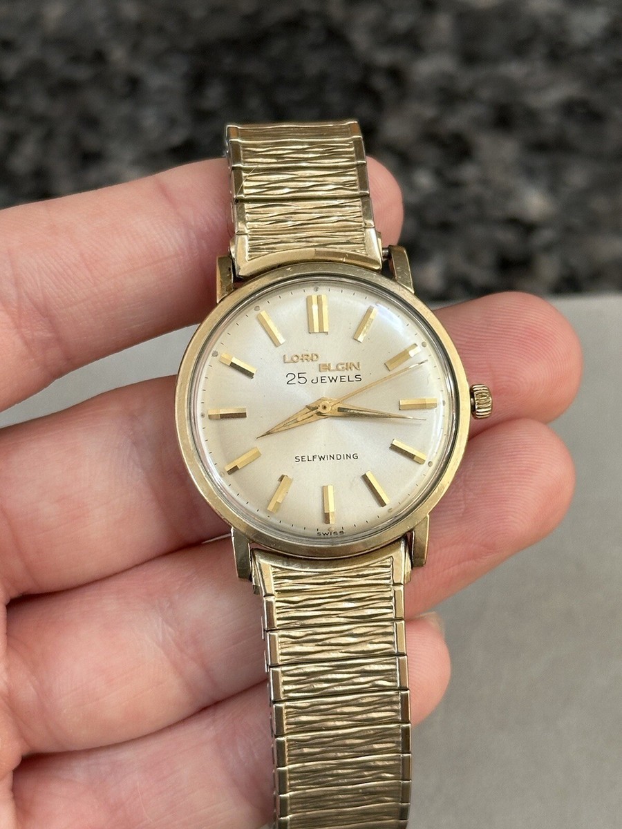 Vintage LORD ELGIN 25 Jewels Self winding Automatic 10K RGP Men's