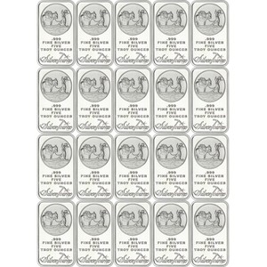 SilverTowne Logo 5oz .999 Fine Silver Bars by SilverTowne 20 Piece Lot