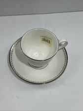 Lenox Pearl Platinum Set Of One Footed Cup And Saucer New With Tags!