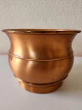 Antique Solid Copper Planter Pot 6.5" wide × 5" tall