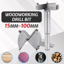 Ø 15-100mm Forstner Bit Boring Hole Saw Cutter Round Shank Woodworking Drill Bit