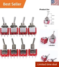 8 Mini DPDT Toggle Switches for Car and Electronics, 5A 125V - Quick Connect