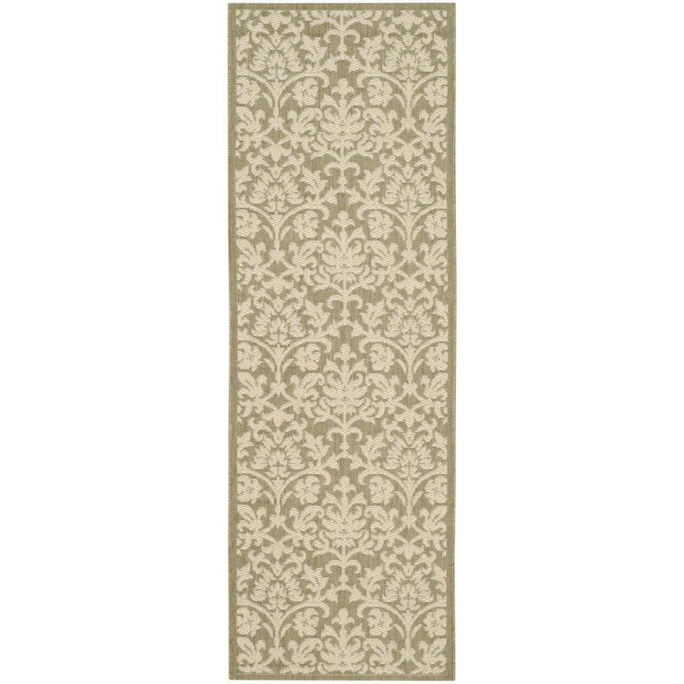 SAFAVIEH Outdoor CY3416-1E06 Courtyard Olive / Natural Rug - Image 3 of 4