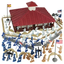 BMC Rough Riders Charge Up San Juan Hill Blockhouse Box Playset 54mm 1:32 Scale