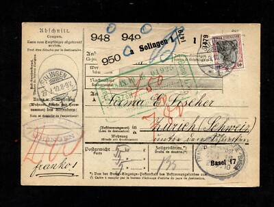 Dt. Rich 1910 ''Solingen'' Pack Card 1 Brands Friedensdruck (#6701)