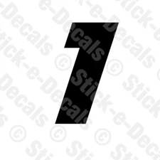 Number ONE 1 Vinyl Die Cut Decal Sticker - RACING NUMBER Custom SA