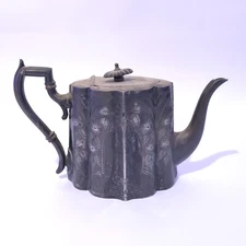 Antique Circa 1880 Engraved Silver Teapot by Mappin & Webb – Electro Britannia