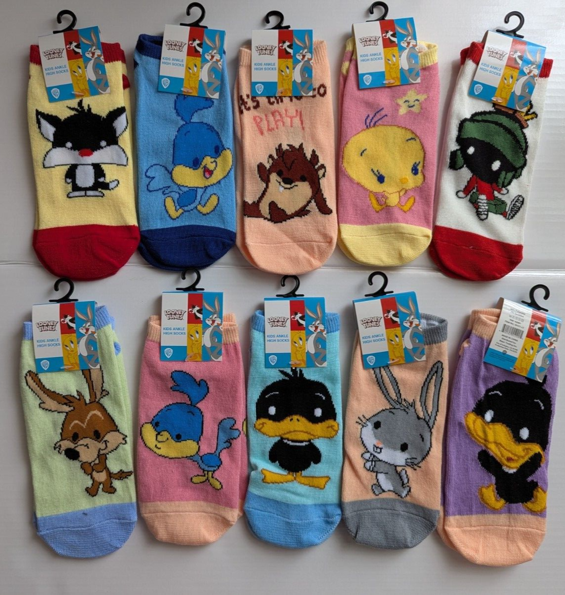 10-Pack Looney Tunes Ankle Socks for Kids - 7