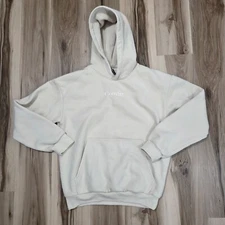 Comfrt Mens Fleece Pullover Logo Hoodie Size Medium Brown Unisex Fleece