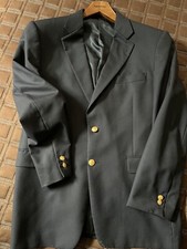 AS IS-repairs: BURBERRY Kensington 100 wool Blazer Suit Jacket 42R Blue