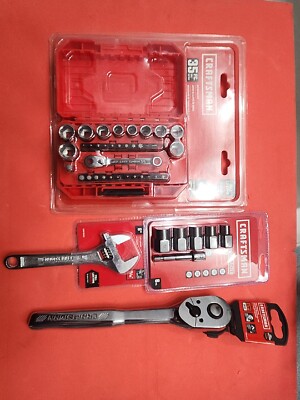 Craftsman Lot!  Ratchet, Socket Set, Adj Wrench, Bolt Remover