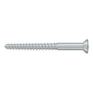 #12, 2-1/2'' Length Straight Root Morden Wood Screw Solid Brass Brushed Chrome