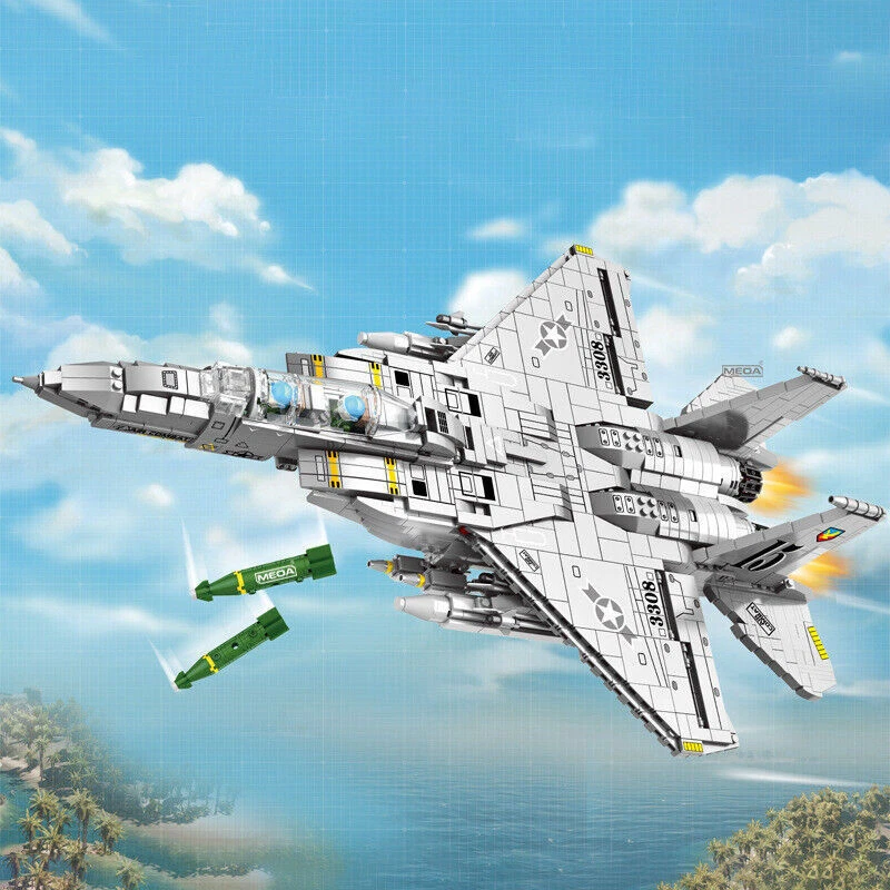 F15E Jet Fighter Plane MOC Military Building Block Brick DIY Model Set Toy F-15E - Image 2 of 4