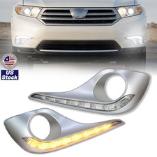 Led Fog Light Drl Daytime Running Lights Wturn For 2011-2013 Toyota Highlander