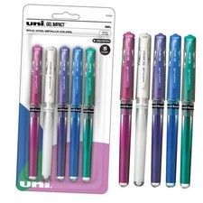 Signo 207 Gel Impact Stick Gel Pen, 5 Assorted Metallic Pens, 1.0mm Bold