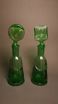 Vintage Erik Höglund Glas Flaschen Costa Boda Mann Frau - Bild 1 von 4