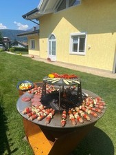 Barbecue in Corten, base cottura 90cm (disponibile anche 110cm) Inox da 8mm
