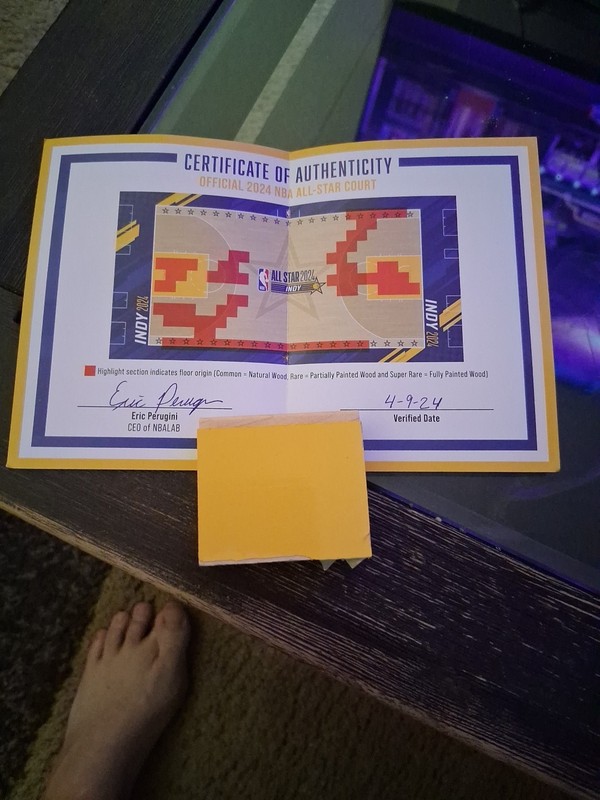 2024 NBA All Star Game Game-Used Court Floor Piece Super Rare Full Paint COA