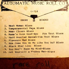 G-Roll "Ebony Echoes" rare blues recut piano roll with hot arrangement