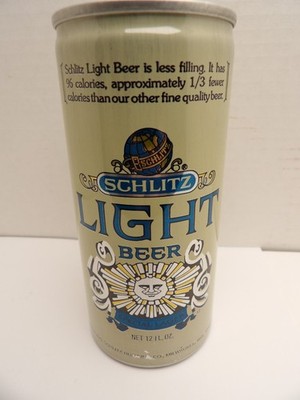 1976 SCHLITZ LIGHT TALL ALUMINUM STAY TAB BEER CAN #121-7 MILWAUKEE WIS