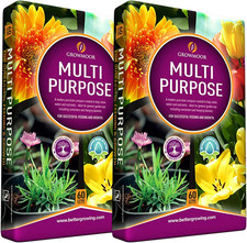Growmoor 2 X 60L Bags Multi-Purpose Potting Compost - for Plant Beds, Hanging Ba 0.19 per litre