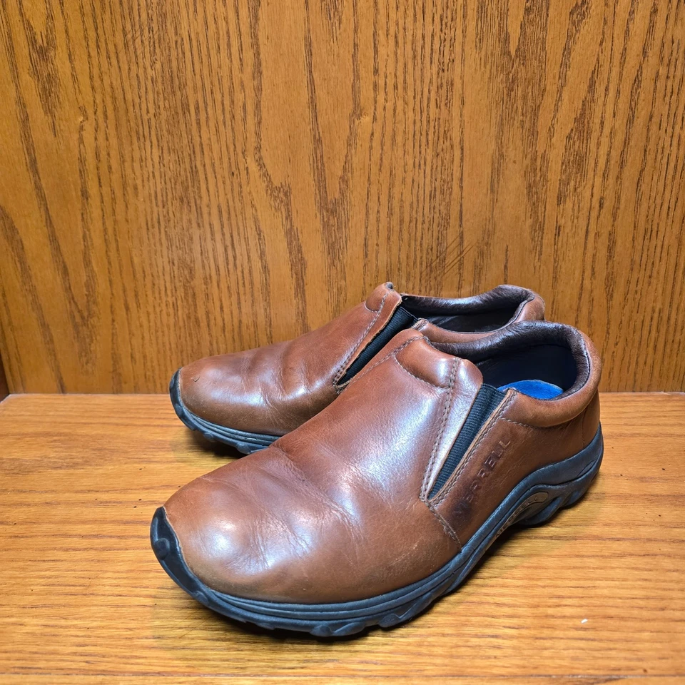 Zapatos Mocasines Merrell Jungle Moc Cuero Marrón Caoba Sin Cordones Talla 9 Foto 2 de 4