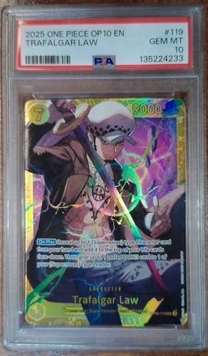 2025 One Piece OP10 Trafalgar Law Secret Rare SEC #119 PSA 10 GEM MINT