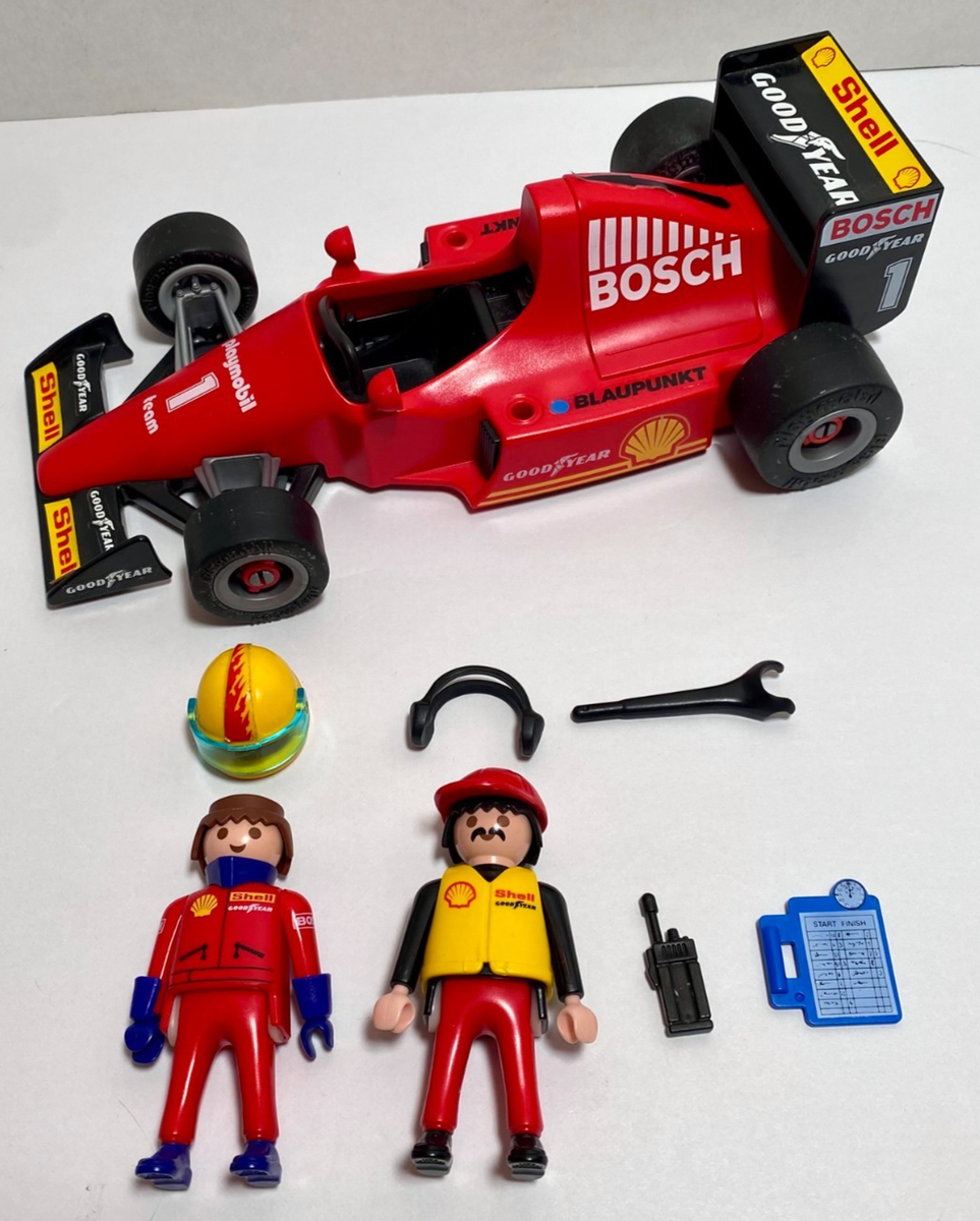 RARE PLAYMOBIL 3603 RED 1997 FORMULA 1 RACE CAR COMPLETE SET - NO