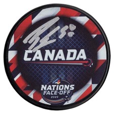 Brandon Hagel autographed signed 4 Nations Canada puck JSA COA NHL Lightning