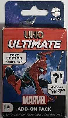UNO Ultimate Marvel Spiderman add-on pack 2022 w/CHASE FOIL pack Damaged Pkg