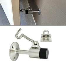 Zinc Alloy Door Stopper Door Stop Holder with Hook Wall/Floor Mount Sound
