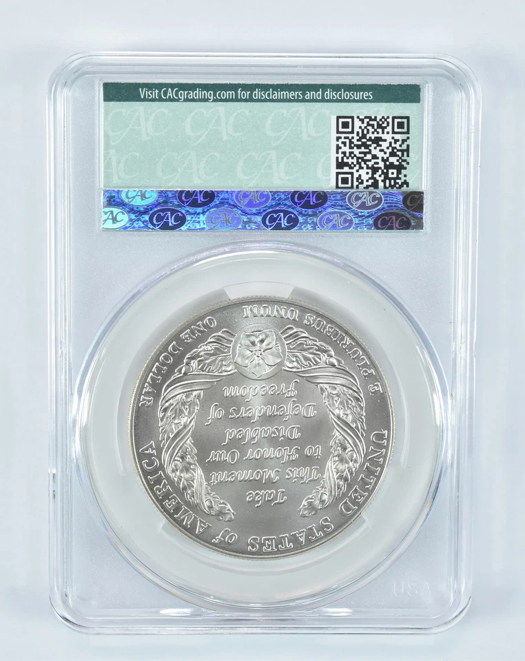 2010-W Disabled Veterans Commemorative Silver Dollar MS69 CAC CACg *6950 - Image 2 of 4