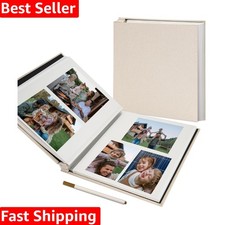 Classic Beige Scrapbook Album with Linen Cover - 40 Pages for All Occasions