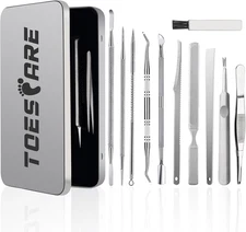 11Pcs Ingrown Toenail Tool Kit - Professional Ingrown Toenail Removal Kit for Po
