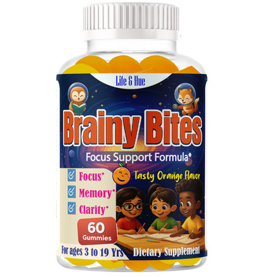 Omega DHA Vitamins for Kids Smart Focus Brain Memory study Attention Support 60