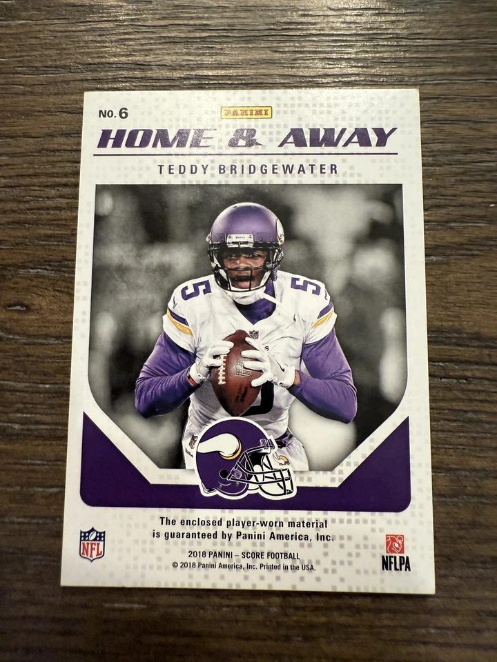 2018 Score #6 Teddy Bridgewater Home and Away Jerseys - Image 2 of 2