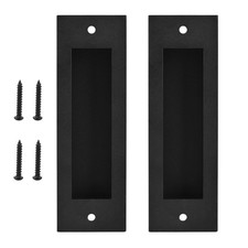 6.5" 2 Pack Sliding Barn Door Handle Heavy Duty Finger Pull Set Grab Carbon S...