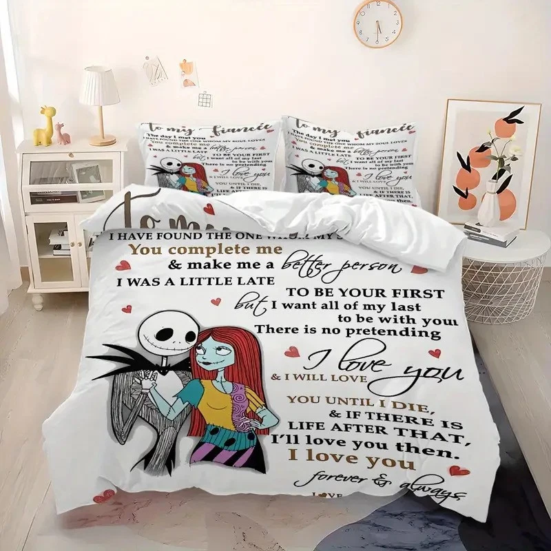 Jack And Sally Love Letter Halloween Nightmare Before Christmas Bedding Set