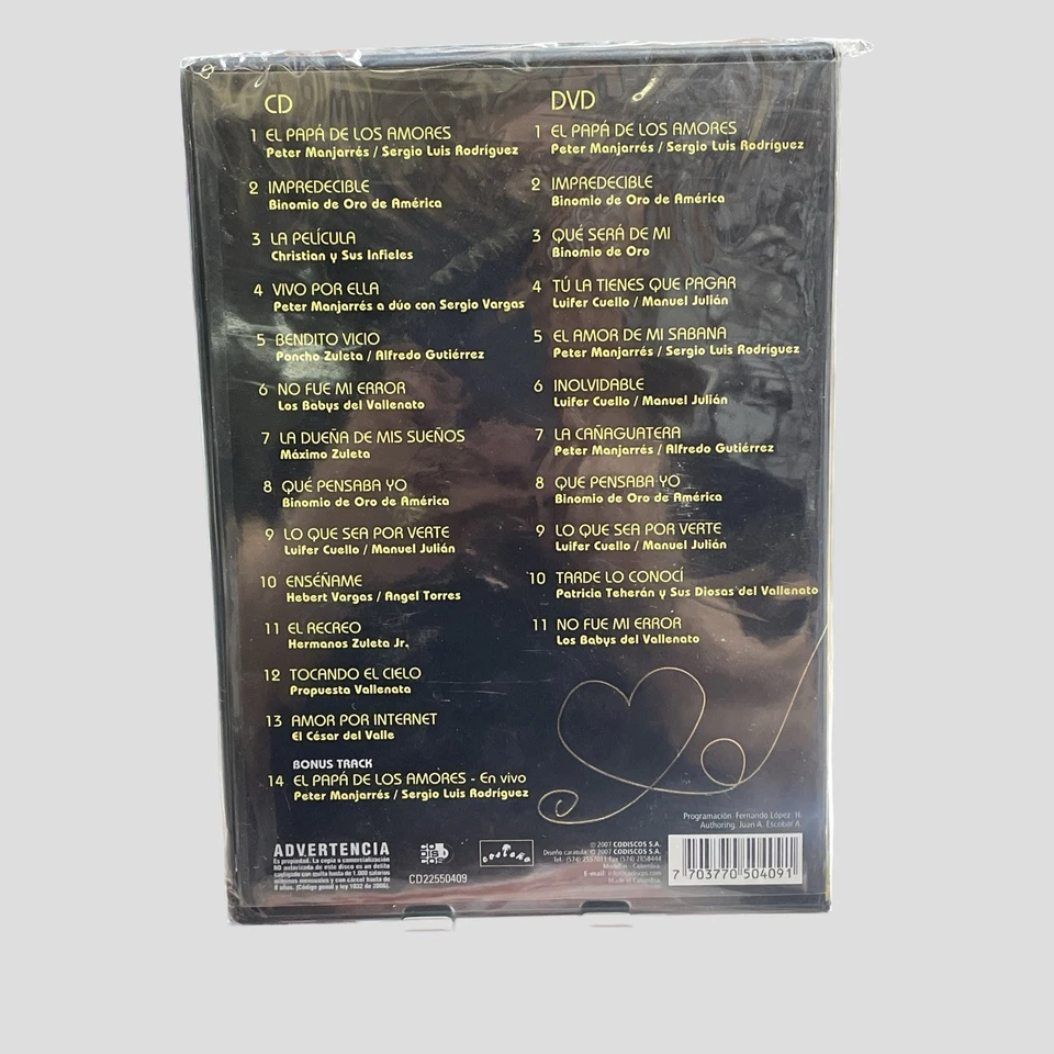 VALLENATOS DE ORO VOL.2 COMBO CD+DVD BINOMIO DE ORO ,PETER MANJARRES,PATRICIA TE — 第 2/3 张图片