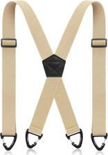 X Back Hidden Suspender 1.5 Inches under Clothing Heavy Duty Work Suspenders for