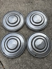 Vintage Set Of 15 Inch Ford Dog Dish Poverty Hubcaps 15 Chrome Used Vintage Set Of 15 Inch Ford Dog Dish Poverty Hubcaps 15 Chrome Used