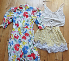 Rixo Miguelina & Free People Lot Colorful Dress, Cropped Top & Lace Trim Shorts