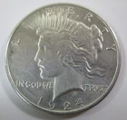 1924 US Peace Silver Dollar 90% Silver / SK343