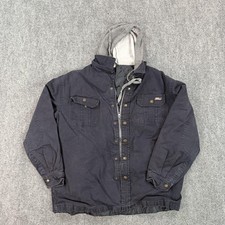 Dickies Jacket Mens 2XL Black Canvas Hooded Lined Insulated Workwear Parka