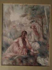Pierre-Auguste Renoir, Girls In The Meadow Print. frame 31½x25½ without 25½x19