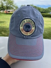 South Carolina Paradise Found Hat Cap Island Beach Brand.Gray Blue with Red EUC