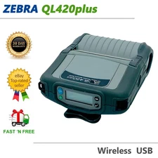 TESTED Zebra QL420 Plus Portable Printer Wireless USB No Charger No Battery