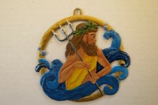 Malowana cynowa figurka "Horoskop Wodnik" Wisząca figurka