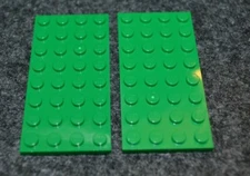 (2) 4x8 Green Base Plate Bricks ~ Lego  ~ NEW ~ Castle